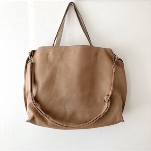 Free People • Vegan Leather Large Tote in Camel Brown/Tan